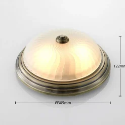 Lindby Gang|Loftlamper > loftlampe Pakka, messingfarvet, glas, 31 cm, E27