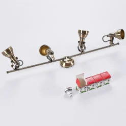 Lindby Loftlamper|Loftlamper > loftlampe Perseas, 78 cm, 4 lyskilder, antik messing, GU10
