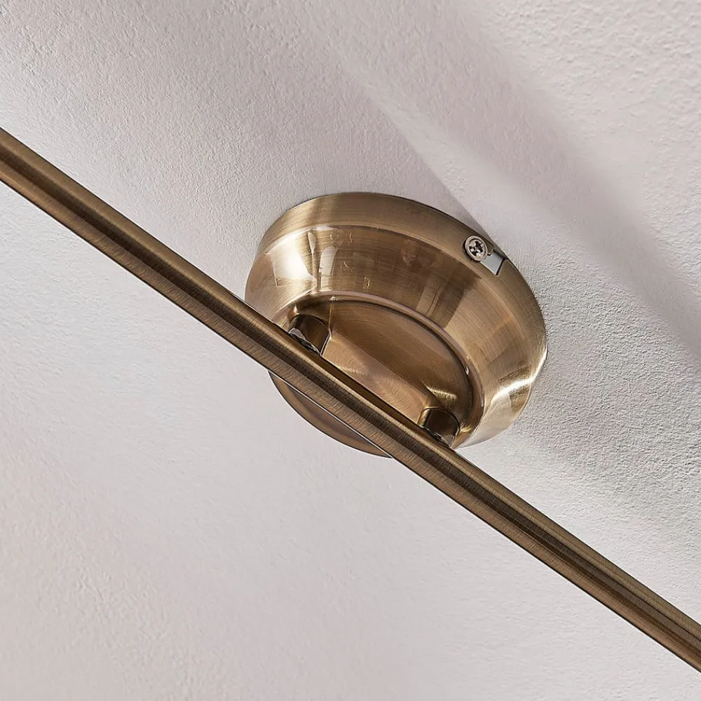 Gang|Loftlamper ^ Lindby loftlampe Perseas, 180 cm, 6 lyskilder, antik messing, GU10