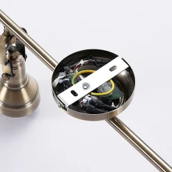 Gang|Loftlamper ^ Lindby loftlampe Perseas, 180 cm, 6 lyskilder, antik messing, GU10