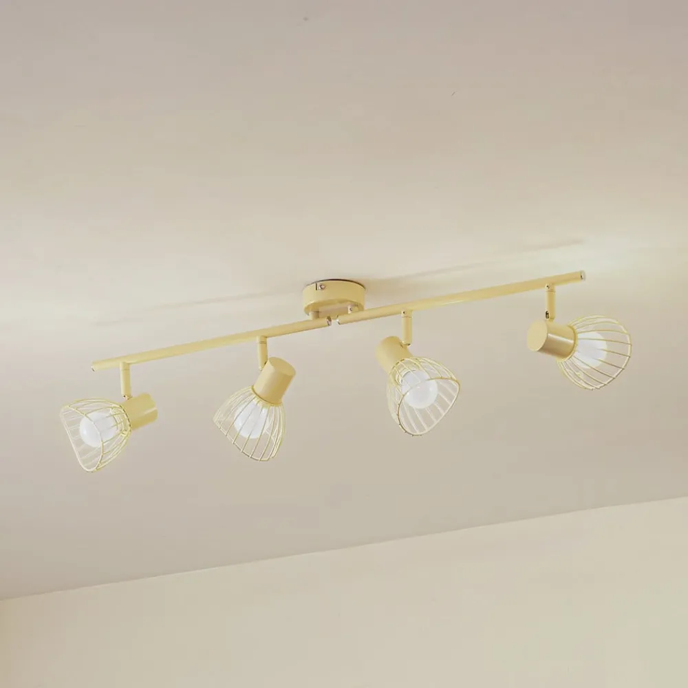 Loftlamper|Loftlamper ^ Lindby loftlampe Piena, beige, 4 lyskilder, metal, 70 cm