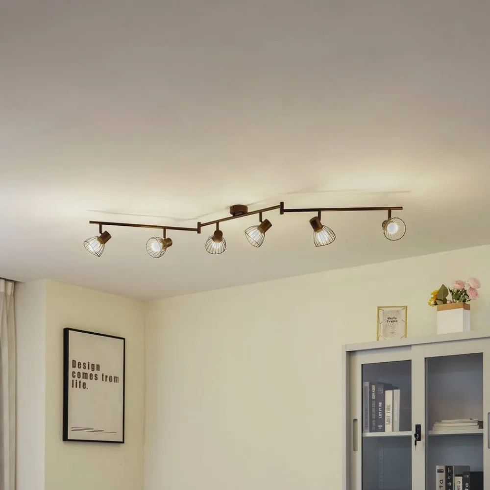 Lindby Gang|Loftlamper > loftlampe Piena, sort, 6 lyskilder, metal, 150 cm