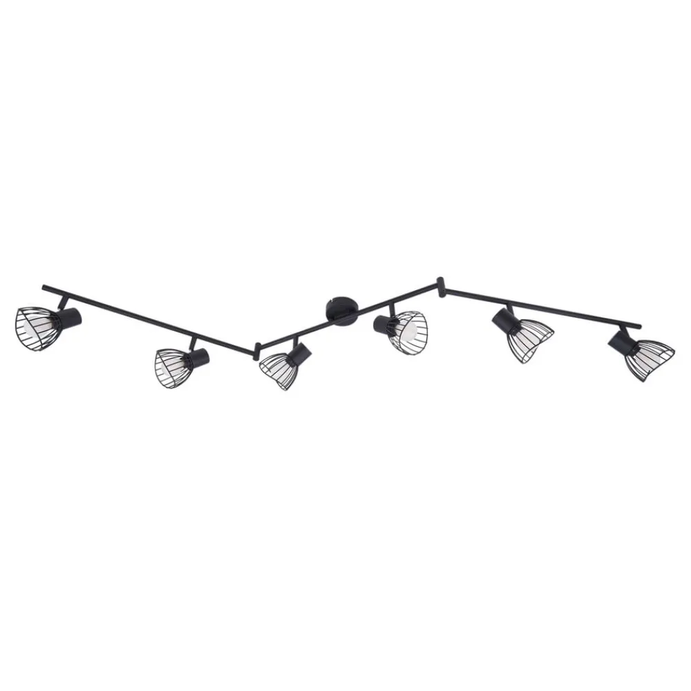 Lindby Gang|Loftlamper > loftlampe Piena, sort, 6 lyskilder, metal, 150 cm