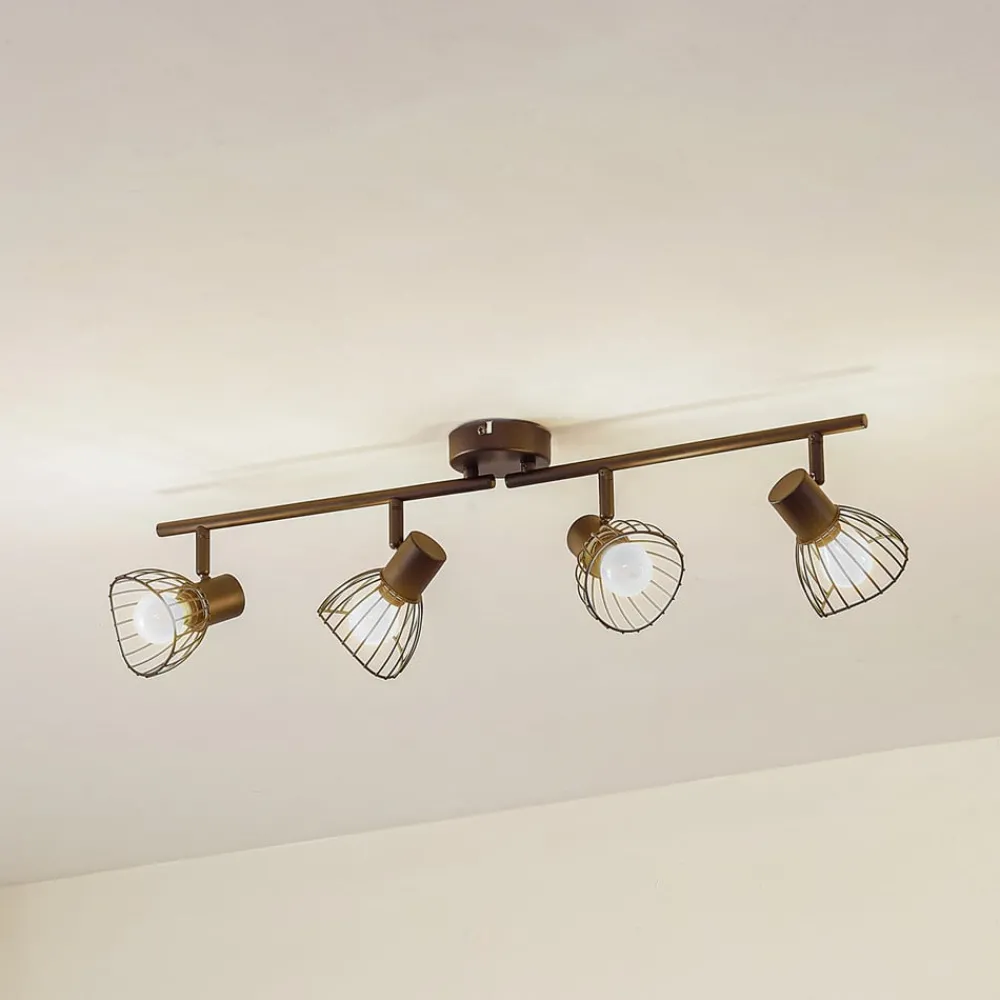 Gang|Loftlamper ^ Lindby loftlampe Piena, sort, 4 lyskilder, metal, 70 cm