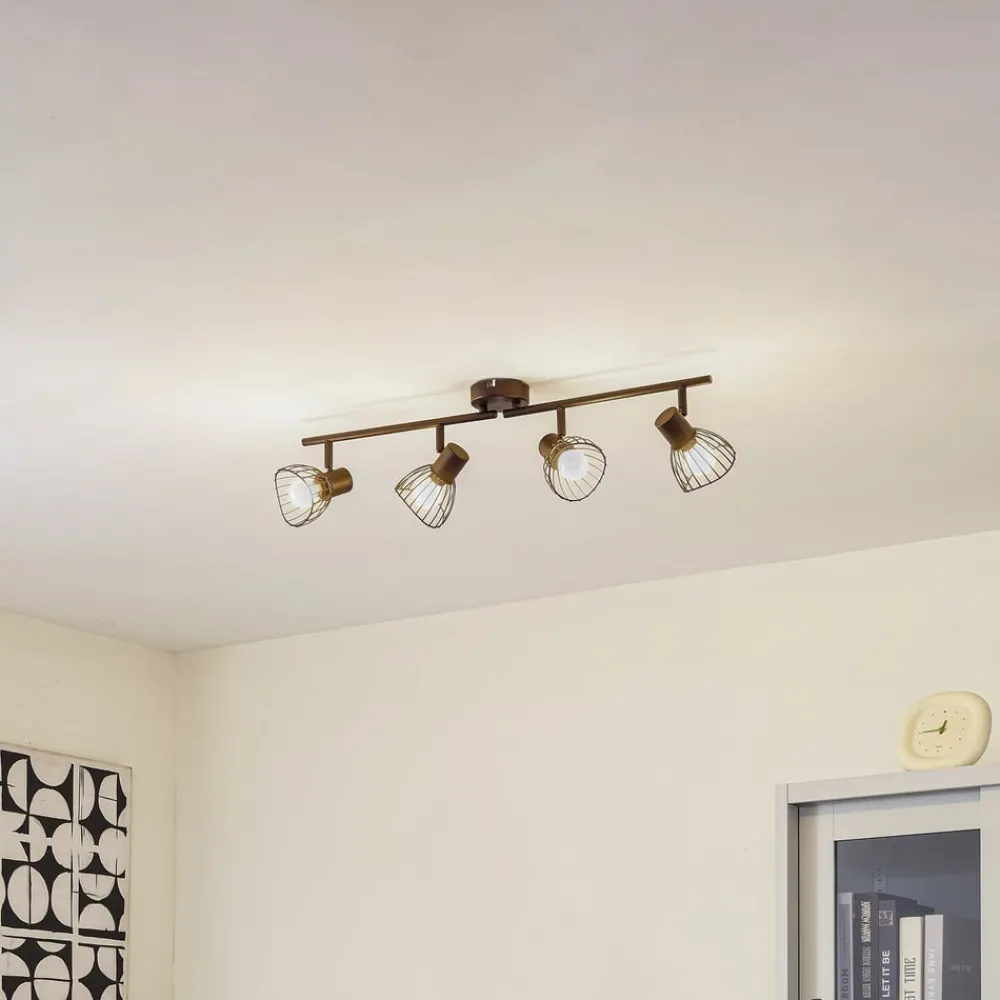 Gang|Loftlamper ^ Lindby loftlampe Piena, sort, 4 lyskilder, metal, 70 cm