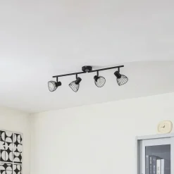Gang|Loftlamper ^ Lindby loftlampe Piena, sort, 4 lyskilder, metal, 70 cm
