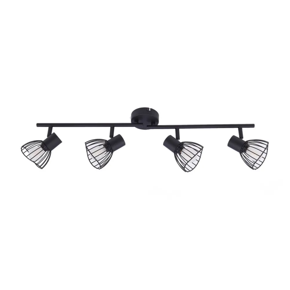 Gang|Loftlamper ^ Lindby loftlampe Piena, sort, 4 lyskilder, metal, 70 cm