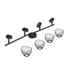 Gang|Loftlamper ^ Lindby loftlampe Piena, sort, 4 lyskilder, metal, 70 cm