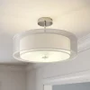Lindby Gang|Loftlamper > loftlampe Pikka, hvid, tekstil, Ø 50 cm, E27