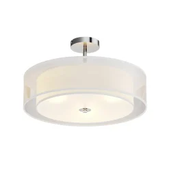 Lindby Gang|Loftlamper > loftlampe Pikka, hvid, tekstil, Ø 50 cm, E27