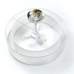 Lindby Gang|Loftlamper > loftlampe Pikka, hvid, tekstil, Ø 50 cm, E27