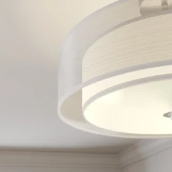 Lindby Gang|Loftlamper > loftlampe Pikka, hvid, tekstil, Ø 50 cm, E27