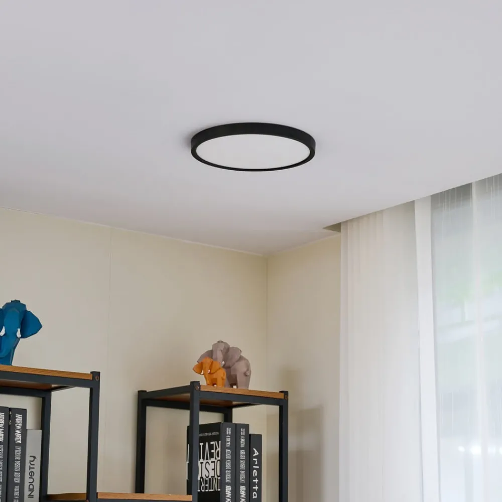 Gang|Loftlamper ^ Lindby loftlampe Pravin, Ø 30 cm, CCT, sort