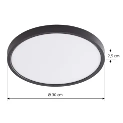 Gang|Loftlamper ^ Lindby loftlampe Pravin, Ø 30 cm, CCT, sort