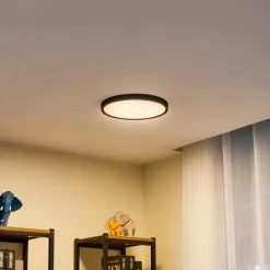 Lindby Gang|Loftlamper > loftlampe Pravin, Ø 30 cm, dæmpbar, sort