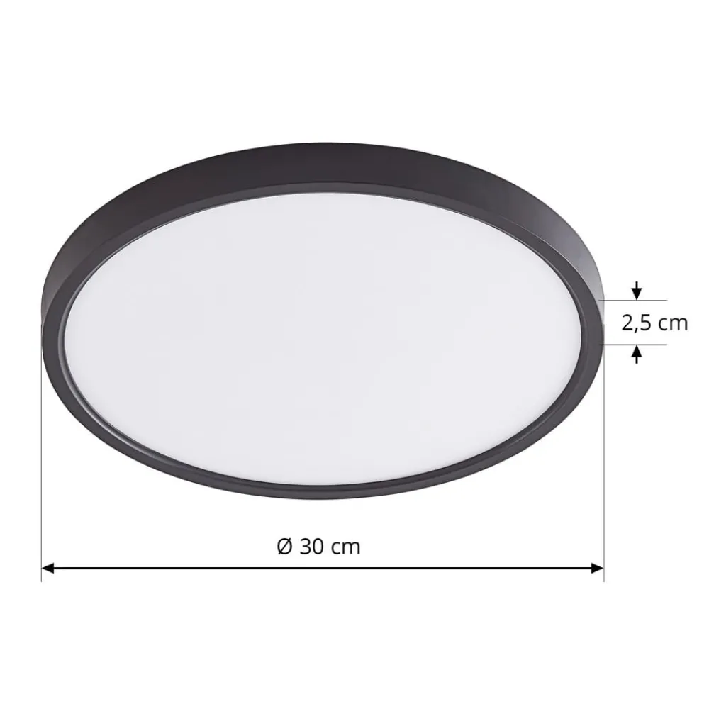 Lindby Gang|Loftlamper > loftlampe Pravin, Ø 30 cm, dæmpbar, sort