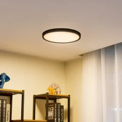 Lindby Gang|Loftlamper > loftlampe Pravin, Ø 40 cm, 3.000 K, sort