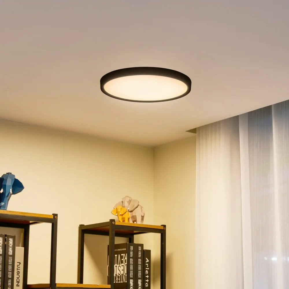 Lindby Gang|Loftlamper > loftlampe Pravin, Ø 40 cm, 3.000 K, sort