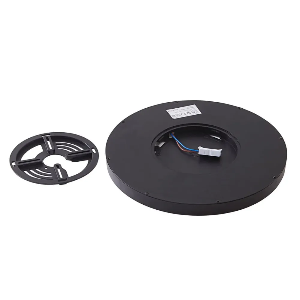Lindby Gang|Loftlamper > loftlampe Pravin, Ø 40 cm, 3.000 K, sort