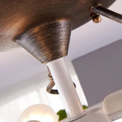 Lindby Loftlamper|Loftlamper > loftlampe Rando, sølv antik, glas, Ø 50 cm, E27