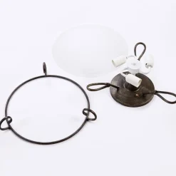 Lindby Loftlamper|Loftlamper > loftlampe Rando, sølv antik, glas, Ø 50 cm, E27