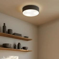 Lindby Loftlamper|Pendellamper > loftlampe Sebatin, Ø 40 cm, grå, stof, E27