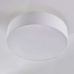 Lindby Gang|Loftlamper > loftlampe Sebatin, Ø 50 cm, hvid, stof, E27