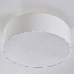 Lindby Gang|Loftlamper > loftlampe Sebatin, Ø 40 cm, hvid, stof, E27