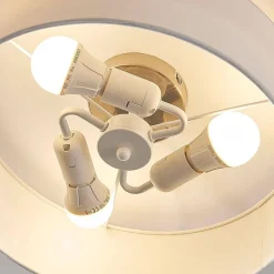 Lindby Gang|Loftlamper > loftlampe Sebatin, Ø 40 cm, hvid, stof, E27