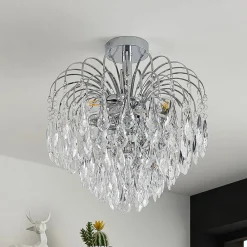 Loftlamper|Loftlamper ^ Lindby loftlampe Silino, grå, metal, Ø 40cm, E14