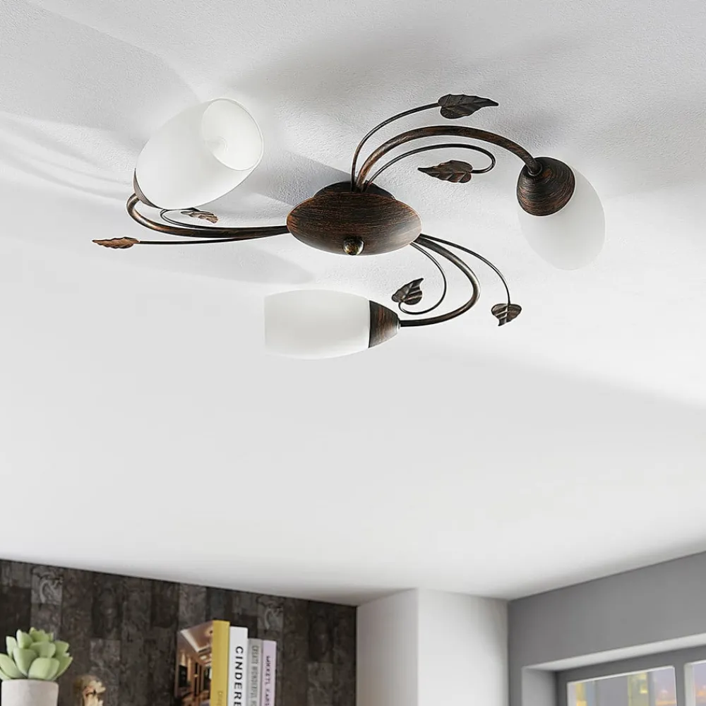 Lindby Loftlamper|Pendellamper > loftlampe Stefania, 3 lyskilder, Ø 46 cm, sort/guld