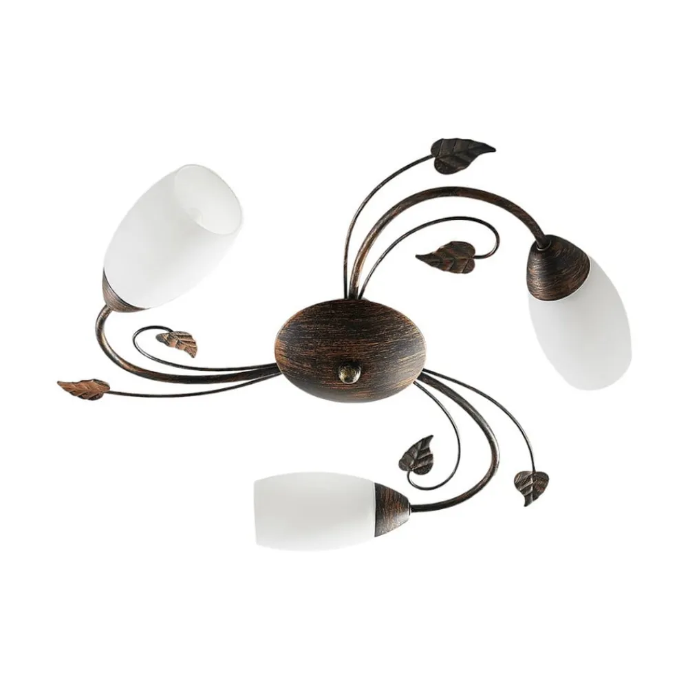 Lindby Loftlamper|Pendellamper > loftlampe Stefania, 3 lyskilder, Ø 46 cm, sort/guld