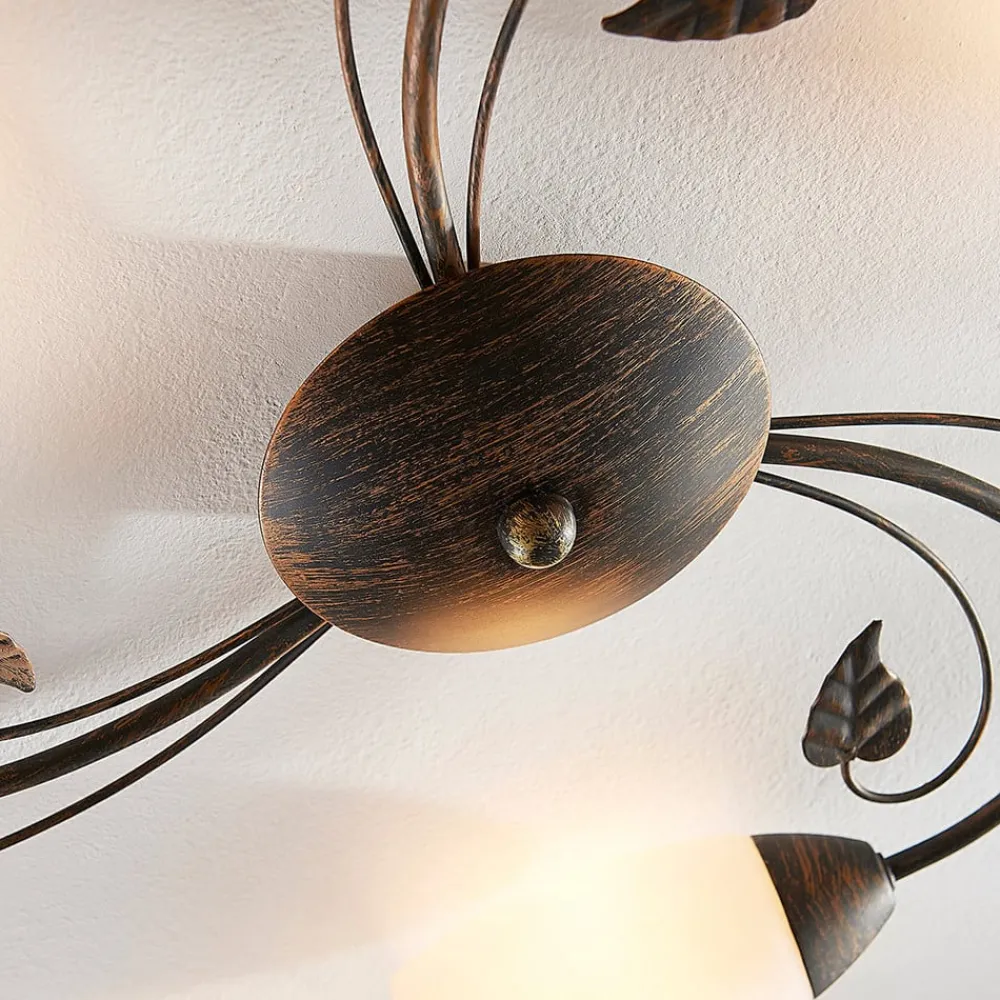 Lindby Loftlamper|Pendellamper > loftlampe Stefania, 3 lyskilder, Ø 46 cm, sort/guld
