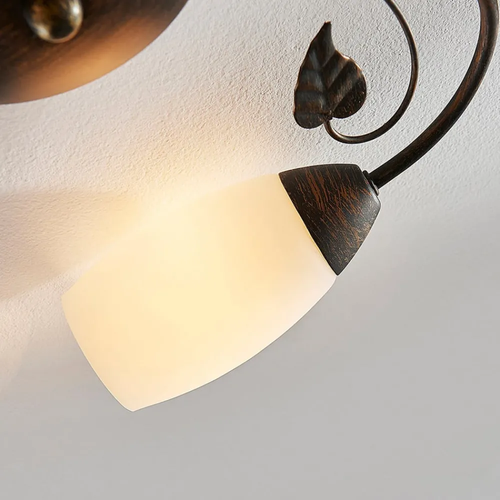 Lindby Loftlamper|Pendellamper > loftlampe Stefania, 3 lyskilder, Ø 46 cm, sort/guld