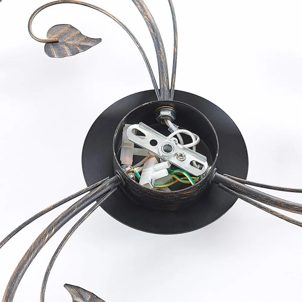Lindby Loftlamper|Pendellamper > loftlampe Stefania, 3 lyskilder, Ø 46 cm, sort/guld