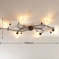 Lindby Loftlamper|Loftlamper > loftlampe Stefania, 6 lyskilder, sort/guld, 68 cm