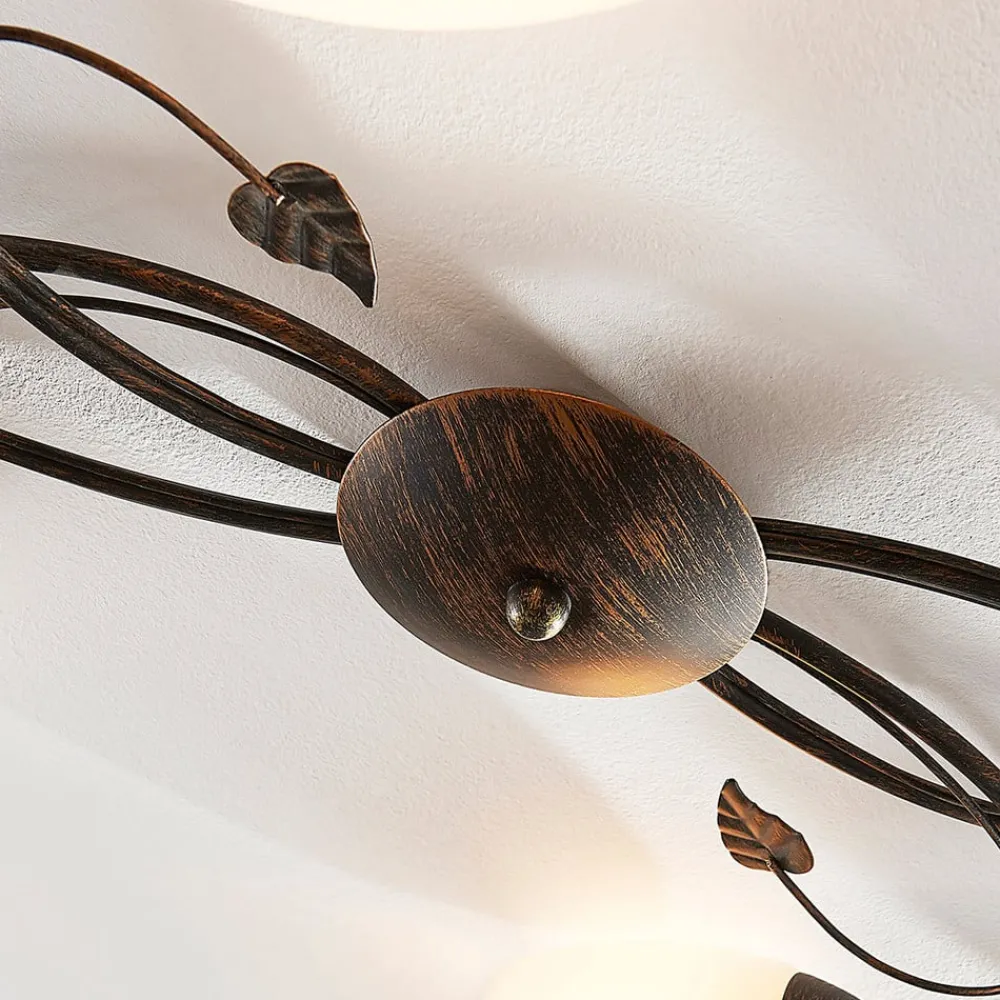 Lindby Loftlamper|Loftlamper > loftlampe Stefania, 6 lyskilder, sort/guld, 68 cm