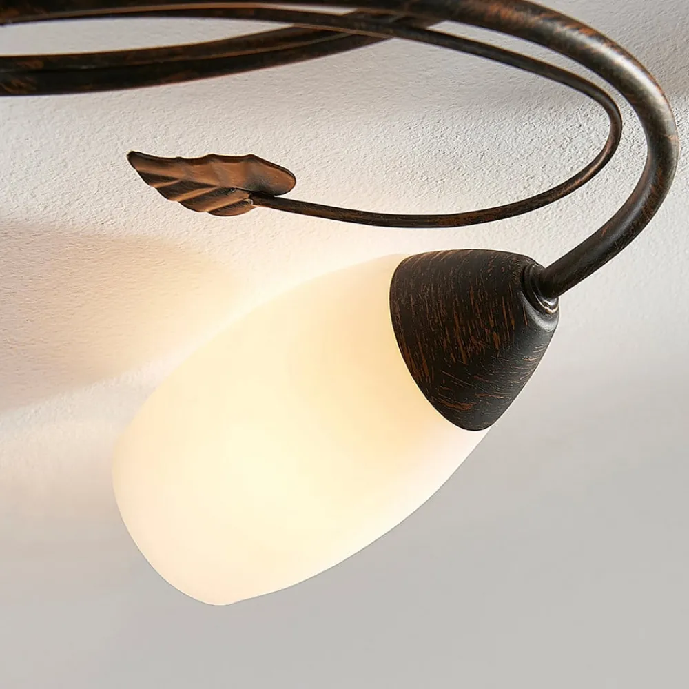 Lindby Loftlamper|Loftlamper > loftlampe Stefania, 6 lyskilder, sort/guld, 68 cm