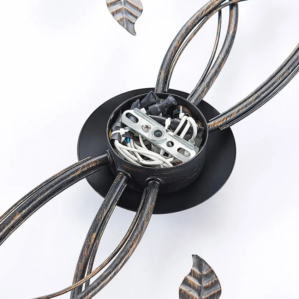 Lindby Loftlamper|Loftlamper > loftlampe Stefania, 6 lyskilder, sort/guld, 68 cm