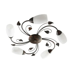 Lindby Gang|Loftlamper > loftlampe Stefania, 5 lyskilder, sort/guld, Ø58cm