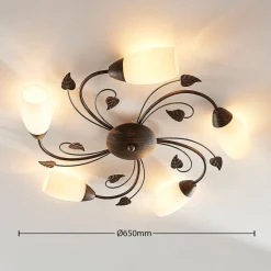Lindby Gang|Loftlamper > loftlampe Stefania, 5 lyskilder, sort/guld, Ø58cm