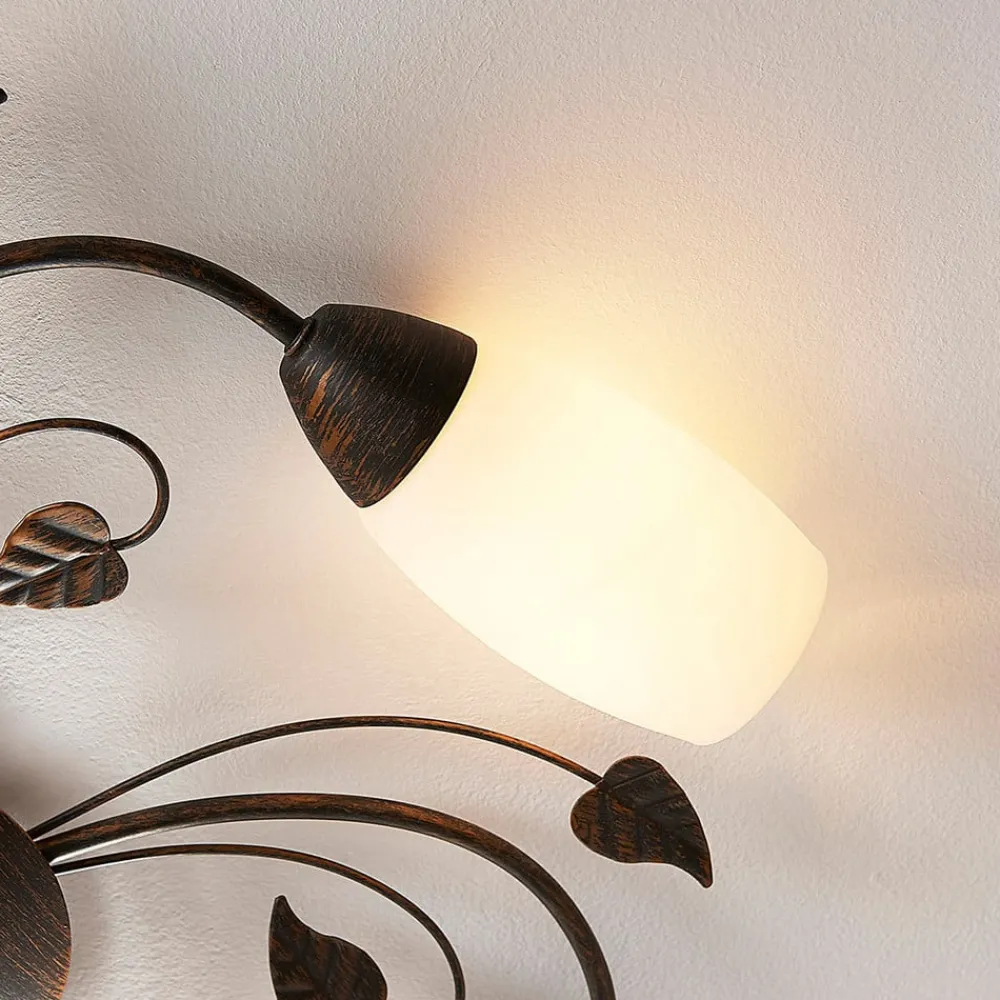 Lindby Gang|Loftlamper > loftlampe Stefania, 5 lyskilder, sort/guld, Ø58cm