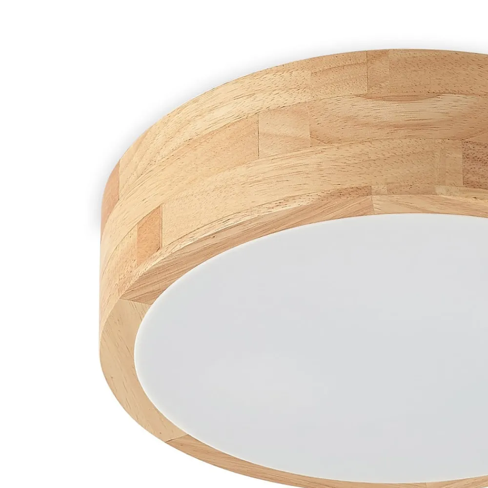 Lindby Gang|Loftlamper > loftlampe Tanju, Ø 30 cm, 2 lyskilder, egetræ, E27