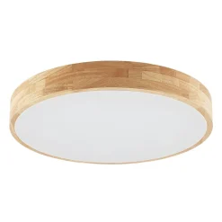 Gang|Loftlamper ^ Lindby loftlampe Tanju, Ø 60 cm, 5 lyskilder, egetræ, E27