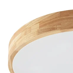 Gang|Loftlamper ^ Lindby loftlampe Tanju, Ø 60 cm, 5 lyskilder, egetræ, E27