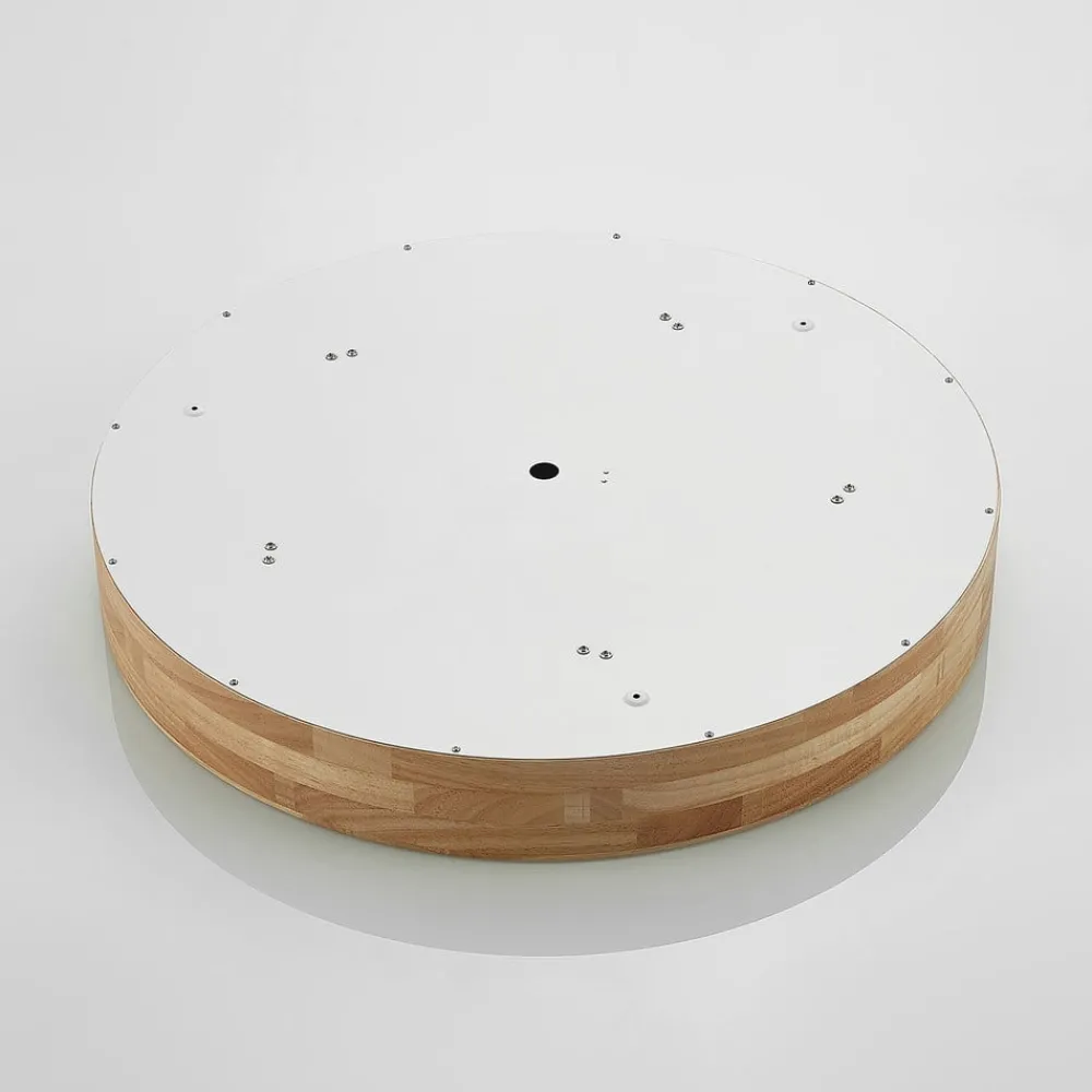 Gang|Loftlamper ^ Lindby loftlampe Tanju, Ø 60 cm, 5 lyskilder, egetræ, E27