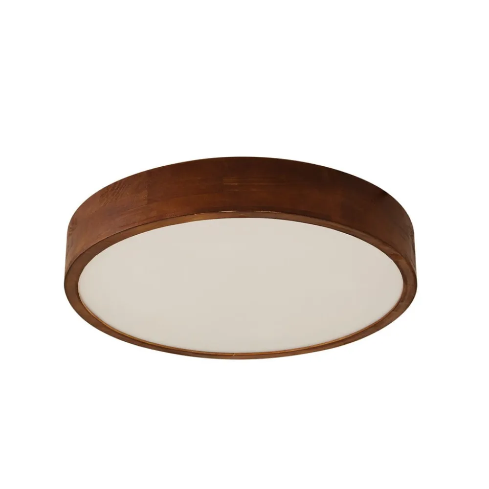 Lindby Gang|Loftlamper > loftlampe Tanju, Ø 50 cm, valnøddetræ, 4 lyskilder, E27
