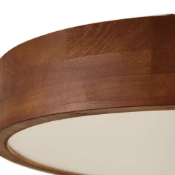 Lindby Gang|Loftlamper > loftlampe Tanju, Ø 50 cm, valnøddetræ, 4 lyskilder, E27