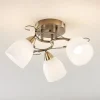 Lindby Gang|Loftlamper > loftlampe Thaddeus, Ø 44 cm, antik messing, glas
