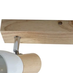 Gang|Loftlamper ^ Lindby loftlampe Thorin, 27 cm, 2 lyskilder, hvid, træ, E14